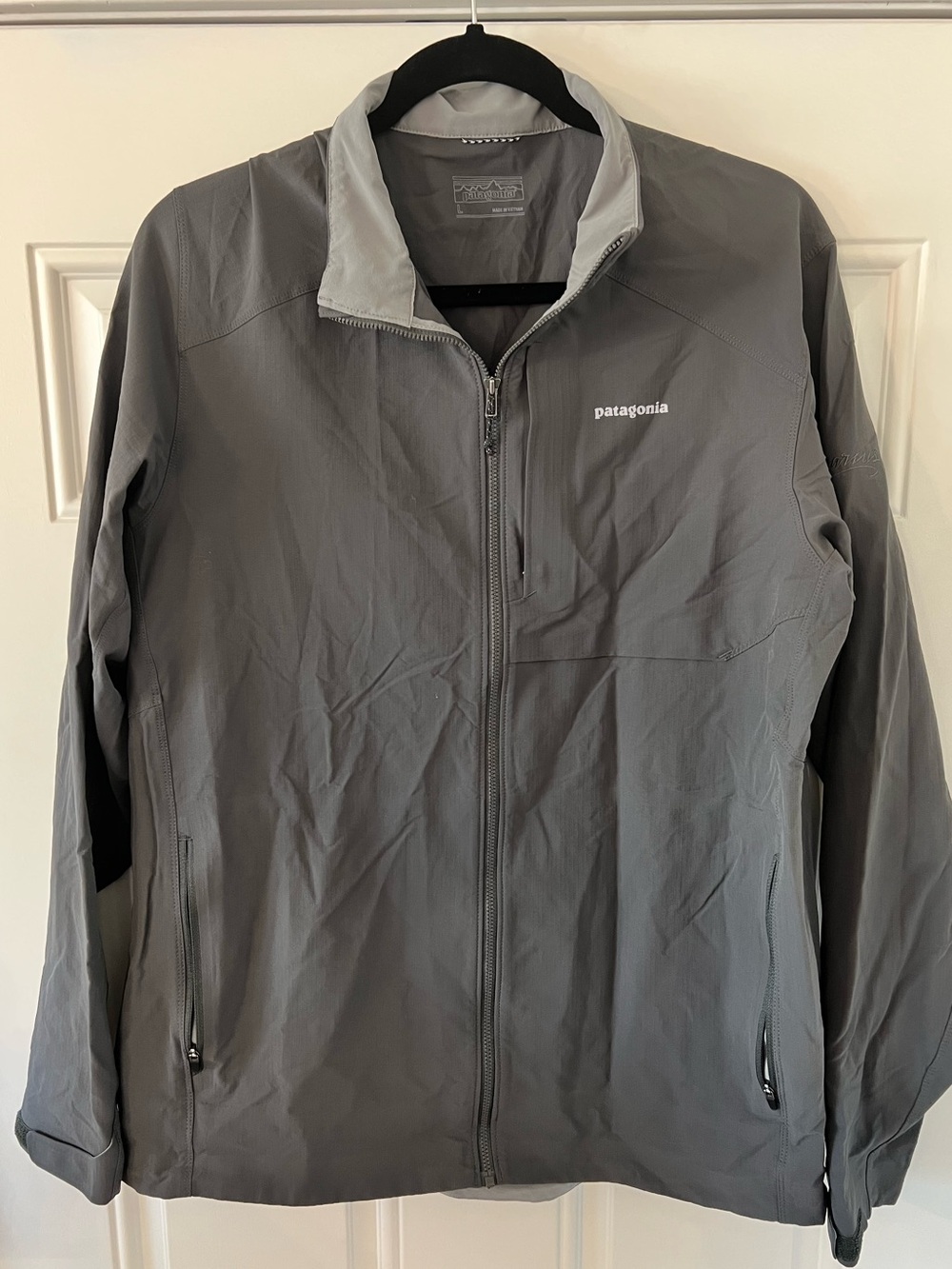 Patagonia Men’s Dirt Craft Jacket Grey Large Windbreaker Softshell Zip-278